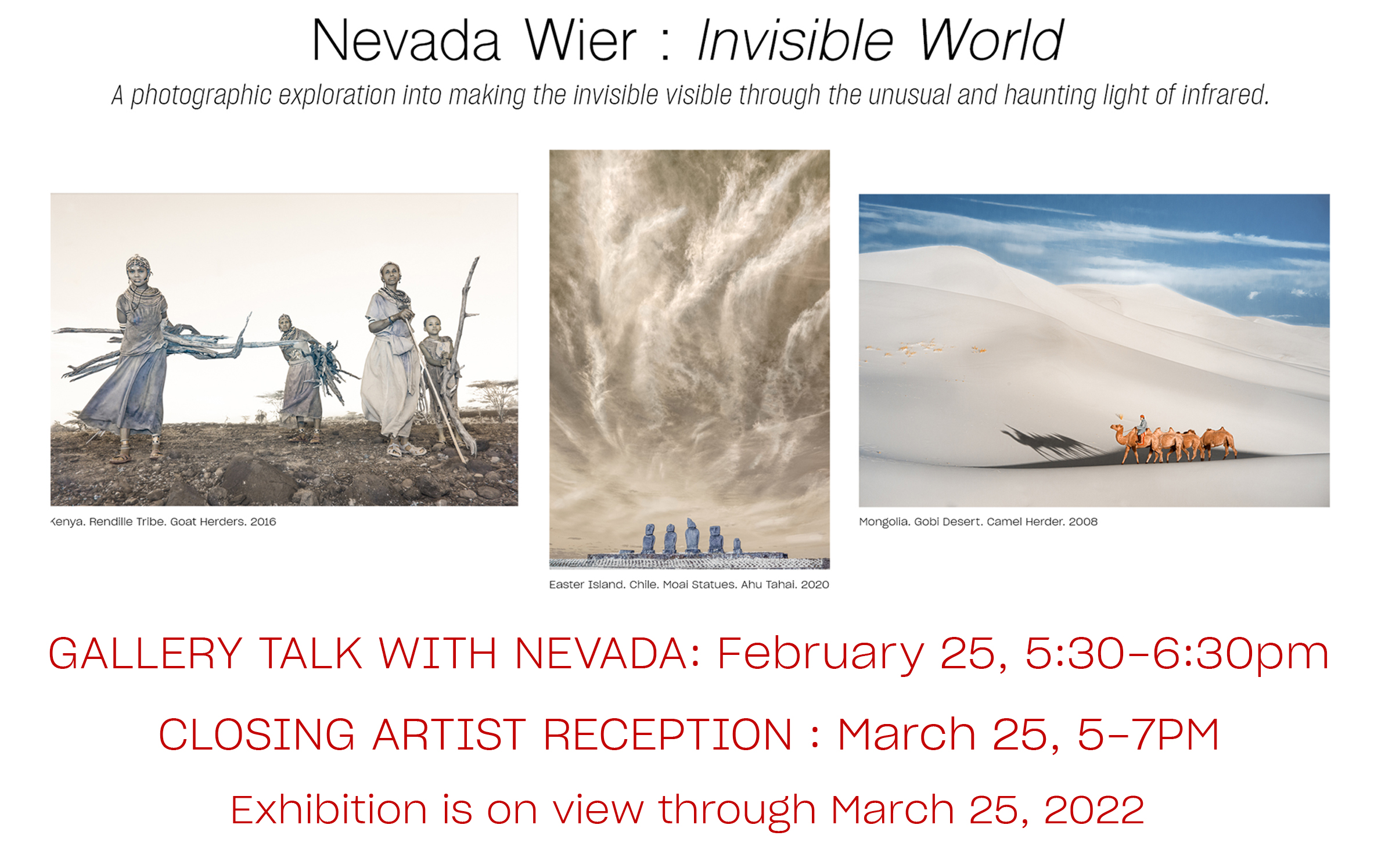 Nevada wier invisible world gallery talk with nevada february 25, 5:30-6:30, closing artist reception, march 25, 5-7pm. exhibition on view through march 25, 2022.